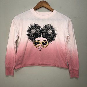 Fifth Sun Girls Size Small Girl Power Long Sleeve Tee Pink Ombre